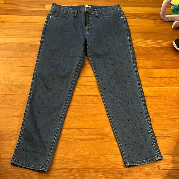 Madewell • NWOT polka dot slim straight jeans • size 32